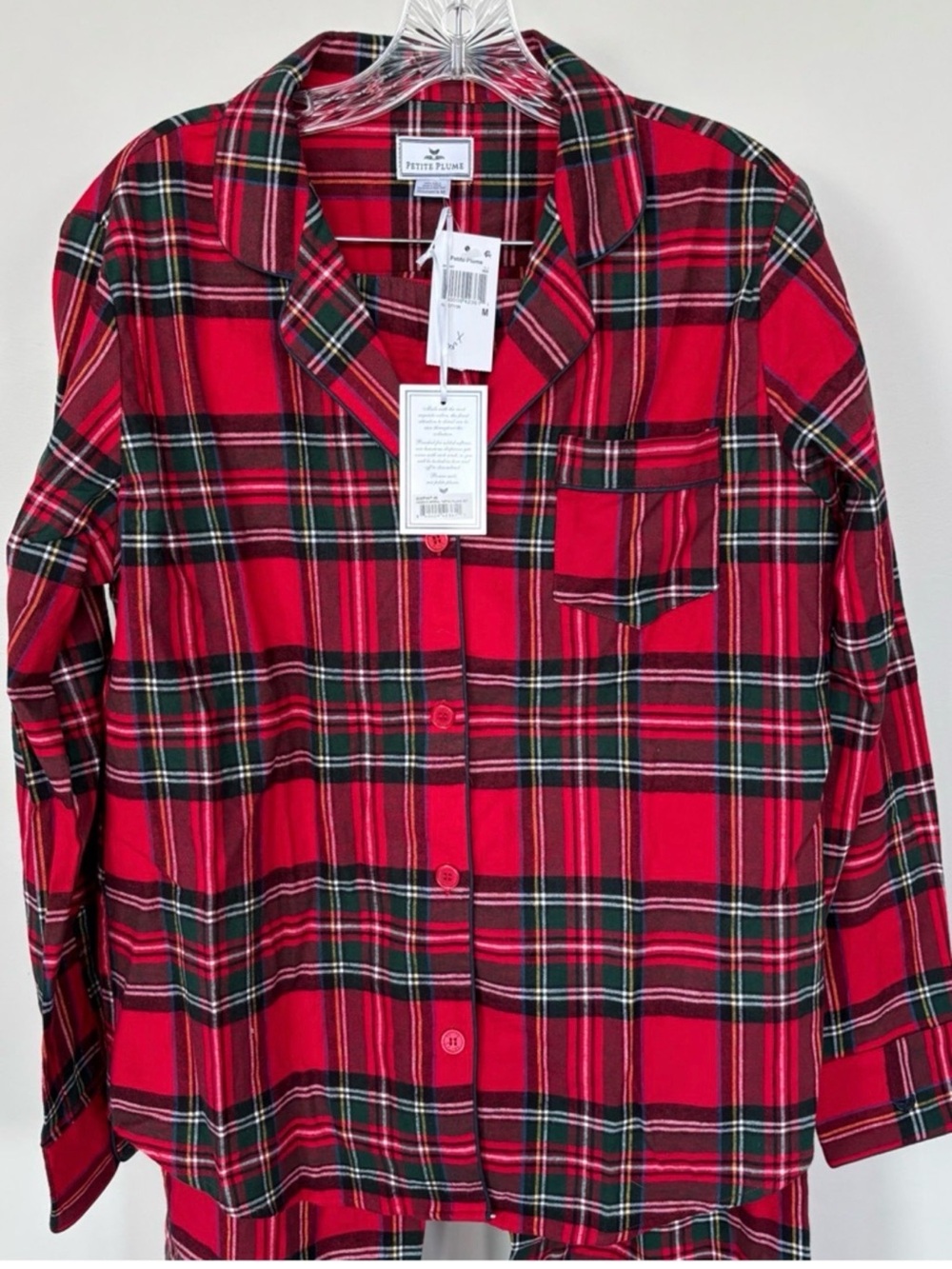 Petite plume Red Plaid flannel pajama set
